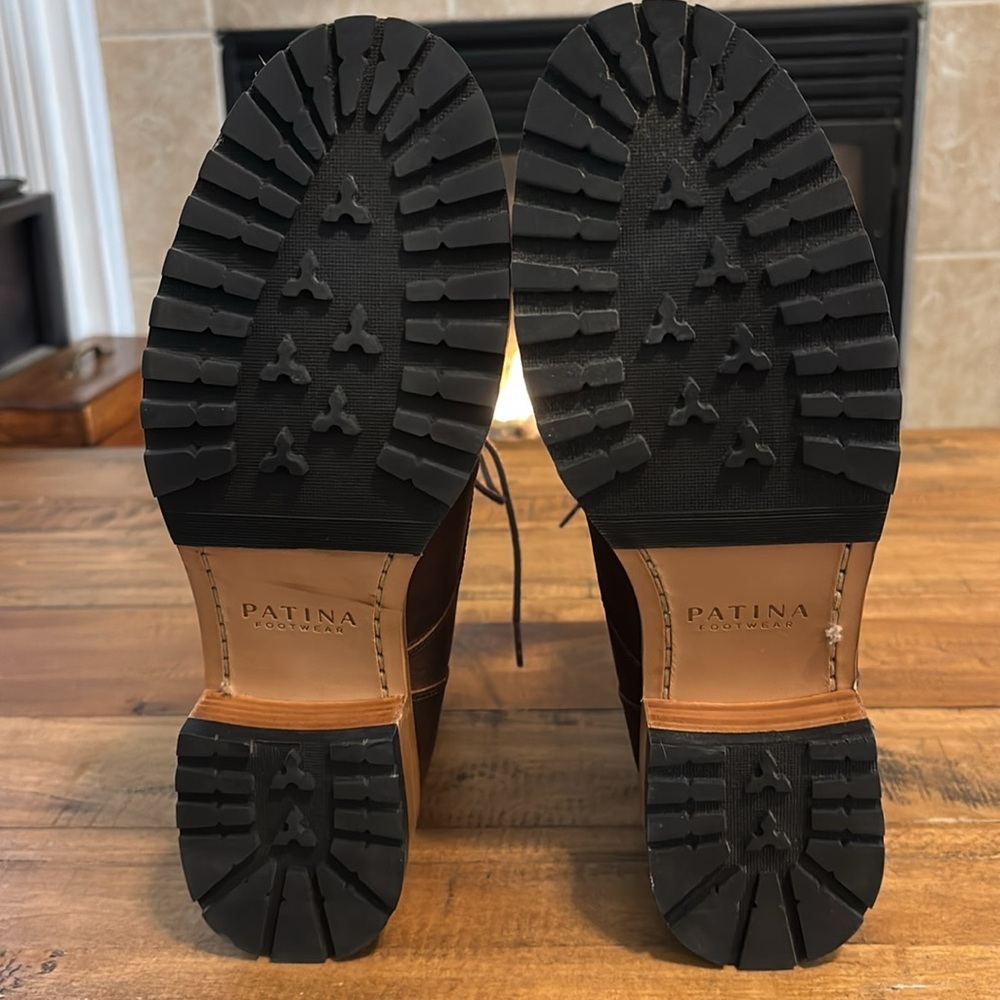 Portland Leather Brown Lace up Heeled Boots - Picture 7 of 10